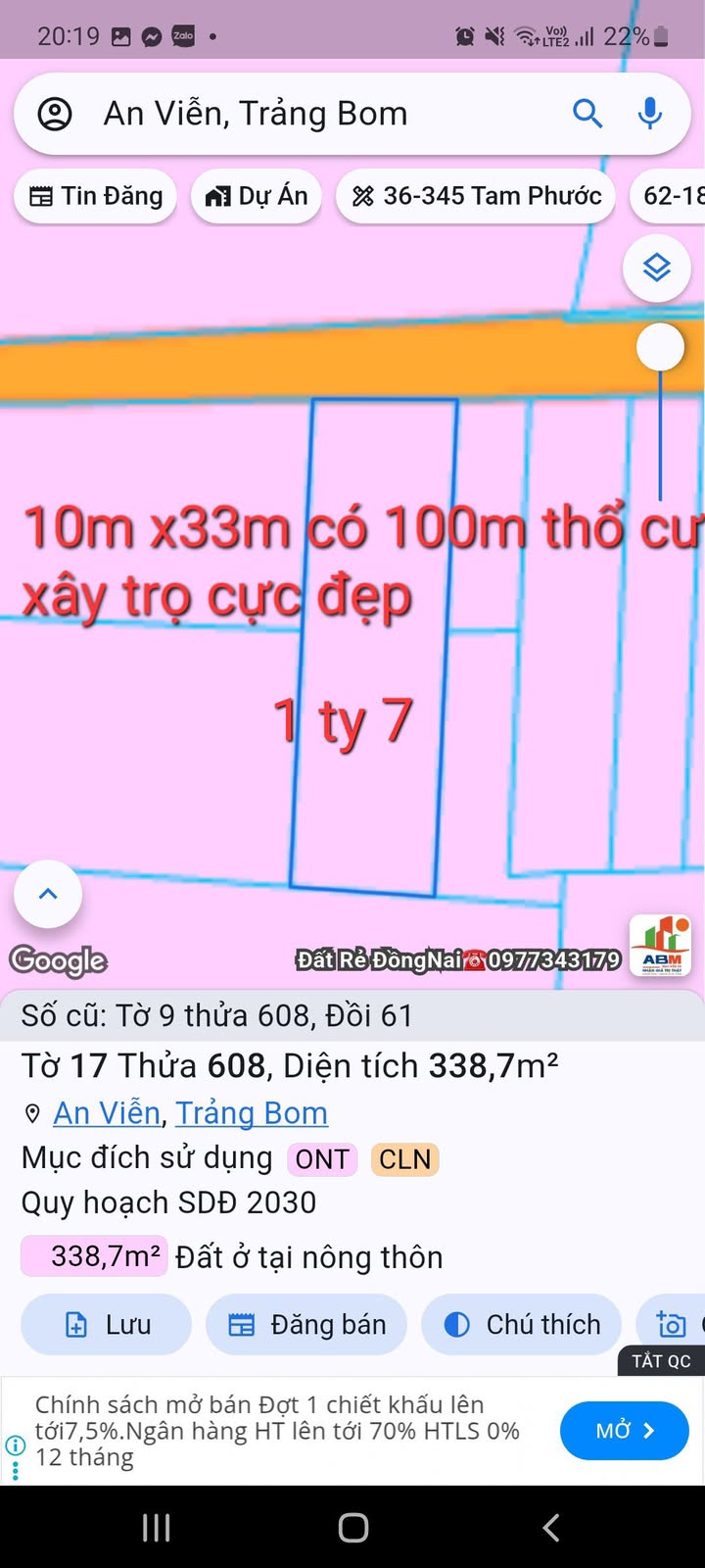 Đất nền Trảng Bom 330m² - Giá rẻ, gần KCN Bàu Xéo!