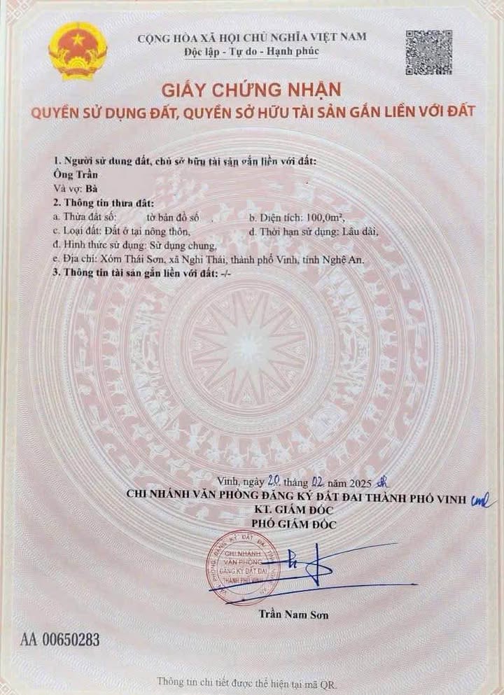 Đất nền Nghi Thái, Nghi Lộc 100m² giá 1.32 tỷ - Vị trí thuận lợi gần chợ