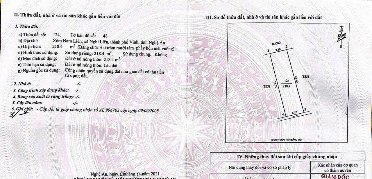 Đất Nền Nghi Kim Vinh 218m² giá 3 tỷ - Cơ Hội Đầu Tư Hiếm Có!