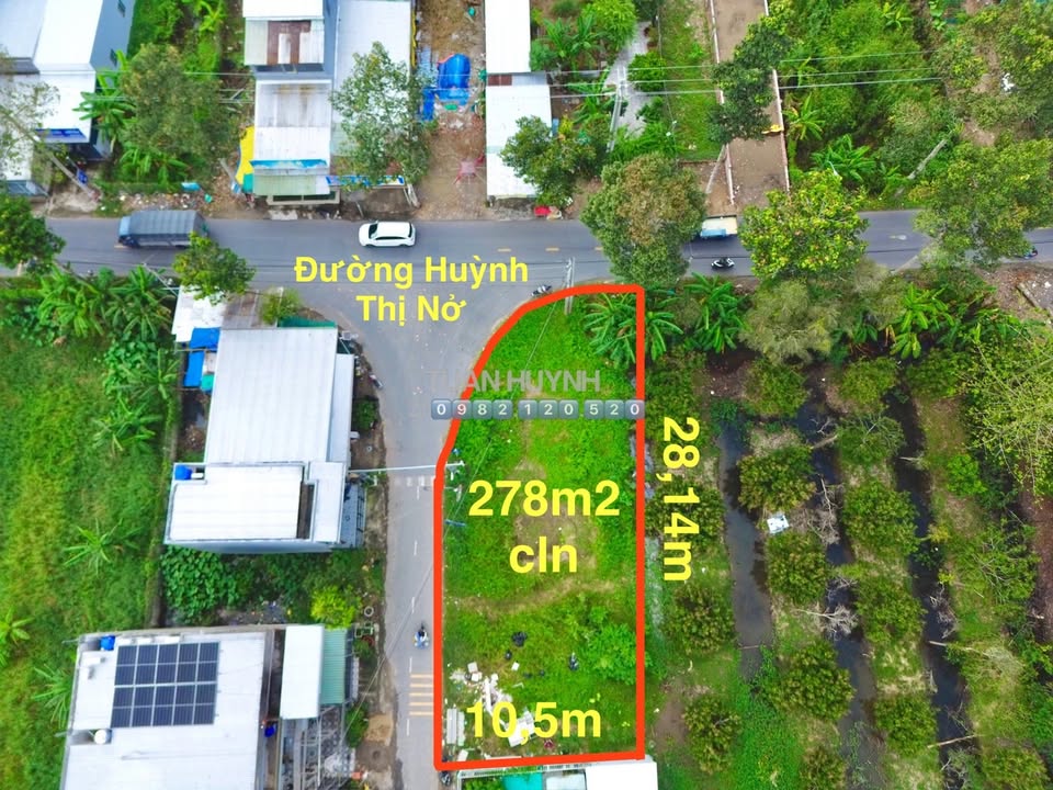 Đất nền 2 mặt tiền Huỳnh Thị Nở 288m² giá 2.78 tỷ - Kinh doanh sầm uất!