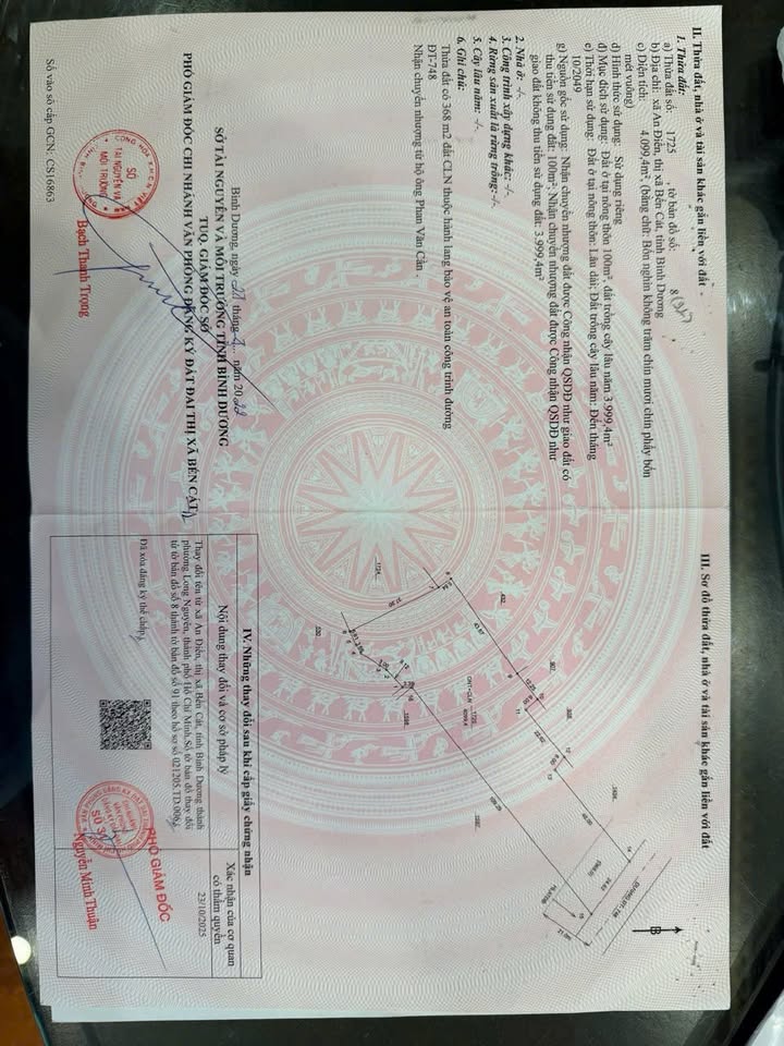 Đất mặt tiền ĐT748, Bến Cát, 4100m² giá 18 tỷ - Cơ hội đầu tư sinh lời!