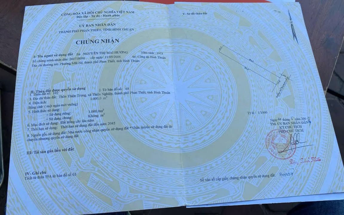 Đất nền 1000m² đường Hồ Quang Cảnh, Thiện Nghiệp, Phan Thiết - Giá đầu tư hấp dẫn!