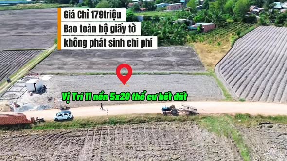 Đất nền Hảo Đước, Châu Thành, Tây Ninh 100m² giá 179 triệu - Sổ đỏ chính chủ!