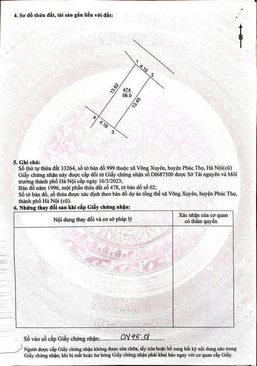 Đất nền Võng Xuyên, Phúc Thọ 56m² - Sổ đỏ chính chủ, giá thỏa thuận!