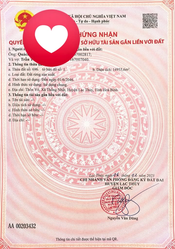 Đất rừng 1.5ha Thống Nhất Lạc Thủy giá 600 triệu - Chính chủ bán gấp!