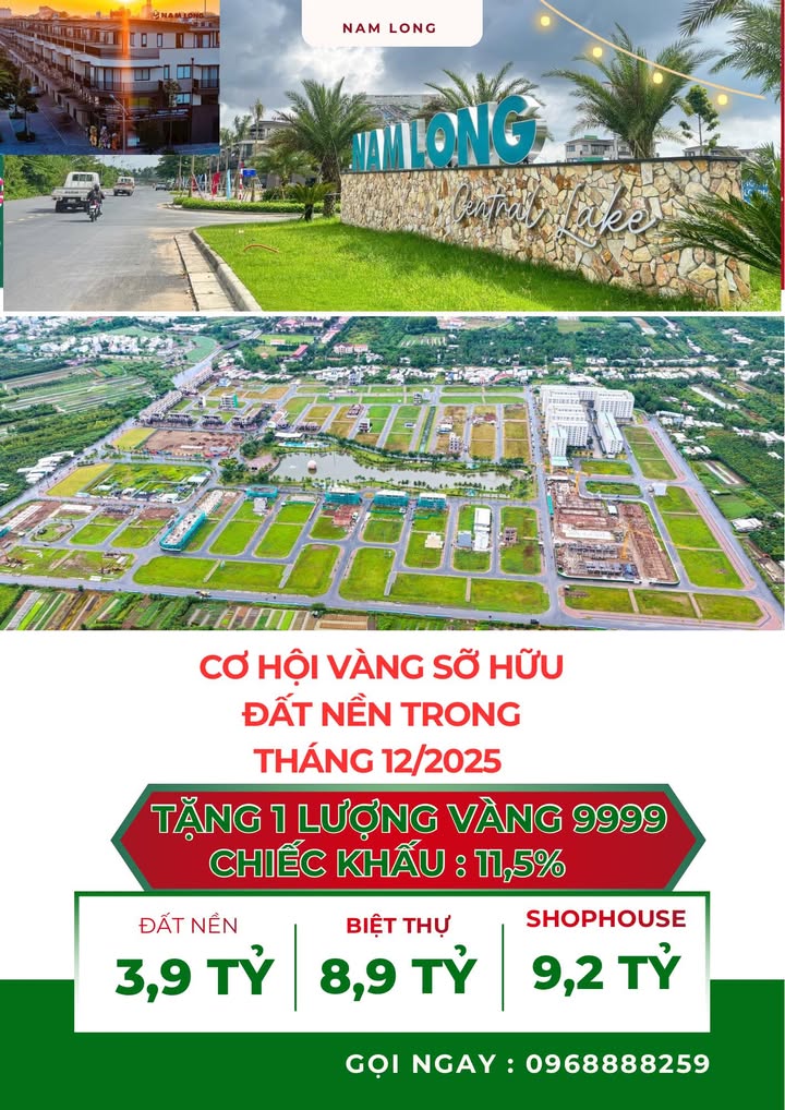 Đất nền, Shophouse tại Nam Long 2 Cần Thơ - Giá chỉ từ 1,3 tỷ - Cơ hội đầu tư hấp dẫn!
