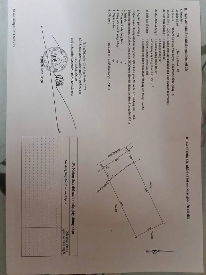 Đất nền đường Quốc Phòng, Triệu Vân, 1200m² - Đầu tư sinh lời ngay!