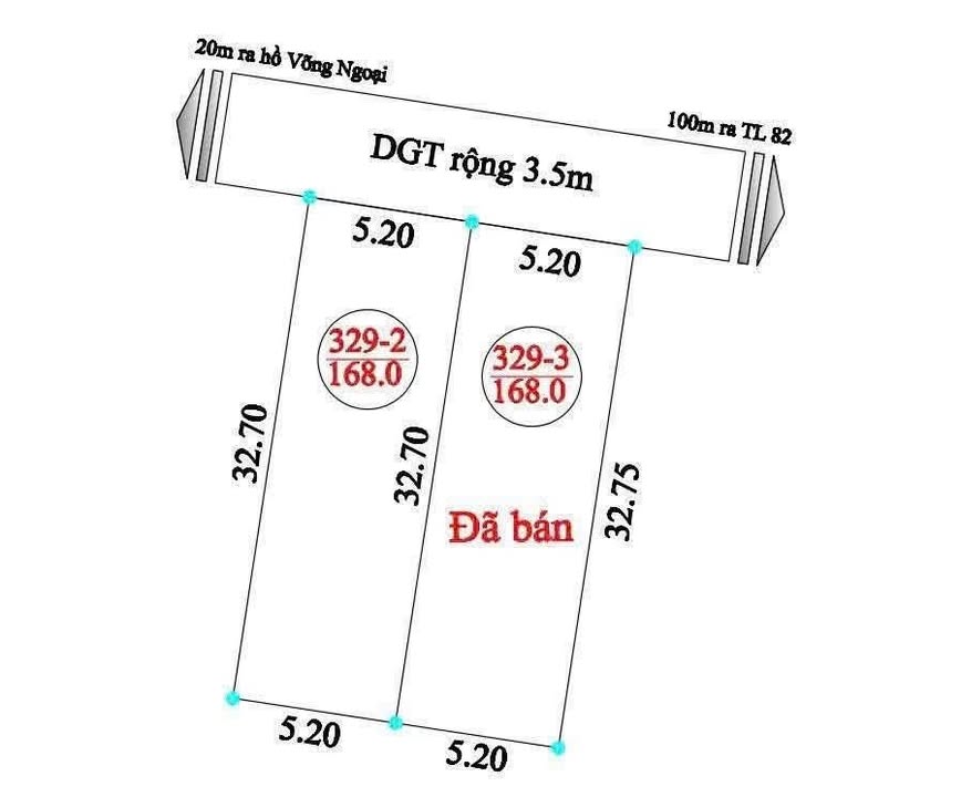 Đất nền Võng Xuyên - Phúc Thọ 168m² giá 3 tỷ - Đường thông ô tô vào tận nơi!