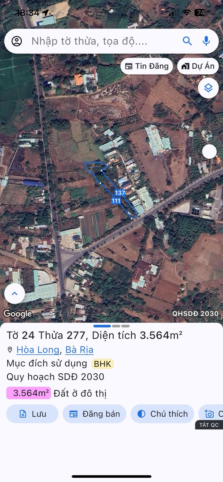 Đất nền Hòa Long Bà Rịa 3564m² giá 11 tỷ - Tiềm năng đầu tư lớn!