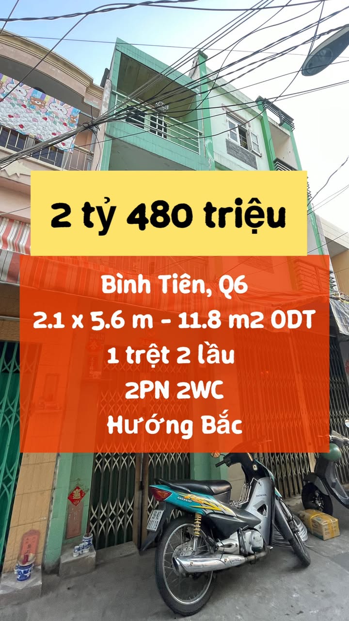 Nhà phố 3 tầng đường Bình Tiên, quận 6, 11.8m² giá 2.48 tỷ - Hẻm xe hơi thông thoáng!