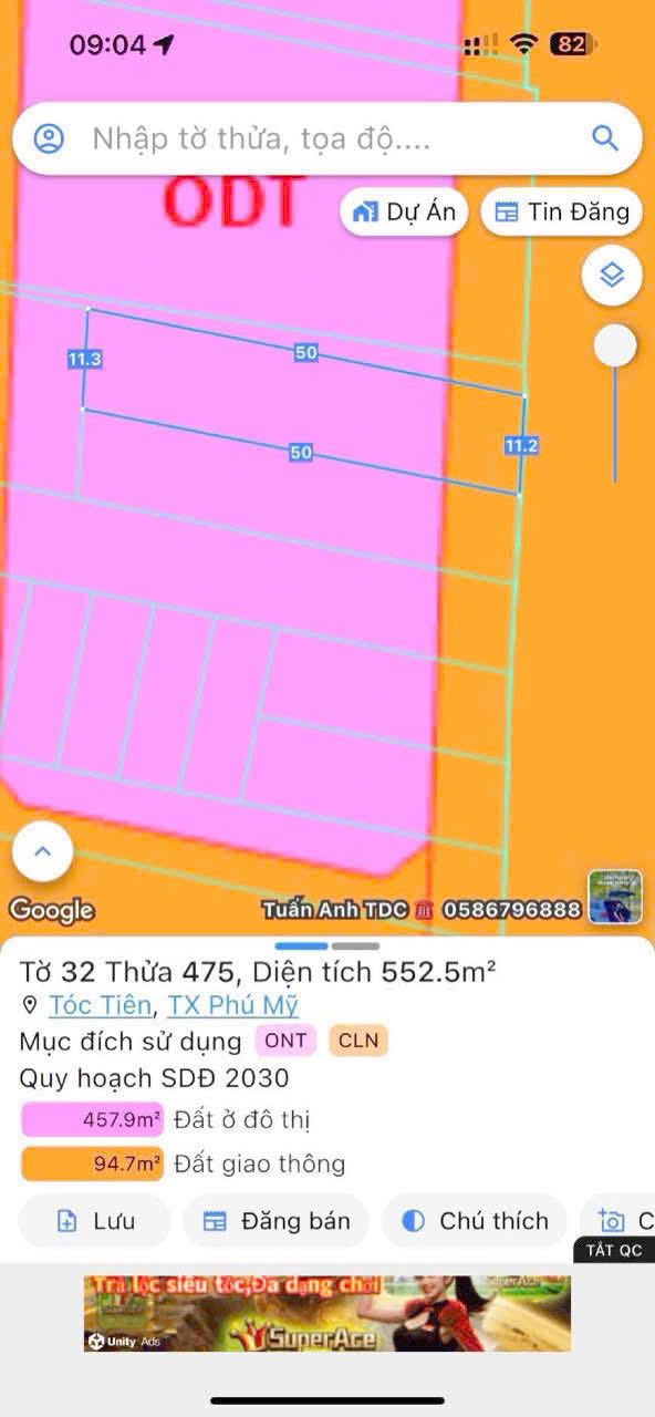 Đất mặt tiền Hắc Dịch, Tóc Tiên, Phú Mỹ 550m² giá 6 tỷ - Đầu tư sinh lời cao!