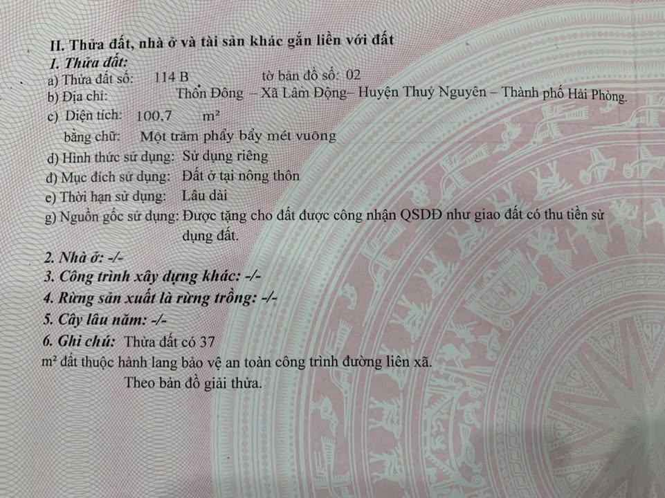Đất nền Hoàng Lâm - Thủy Nguyên 100.7m² giá 4.028 tỷ - Cơ hội đầu tư sinh lời tốt!