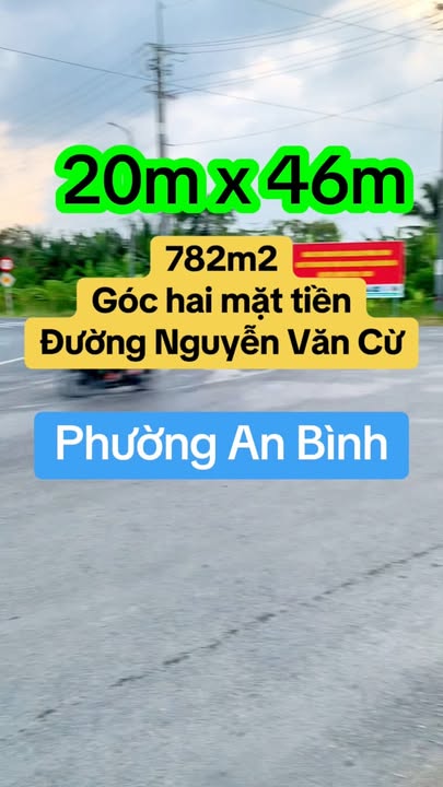 Đất nền 782m² mặt tiền đường Nguyễn Văn Cừ, An Bình, Cần Thơ - Pháp lý rõ ràng, giá thỏa thuận!