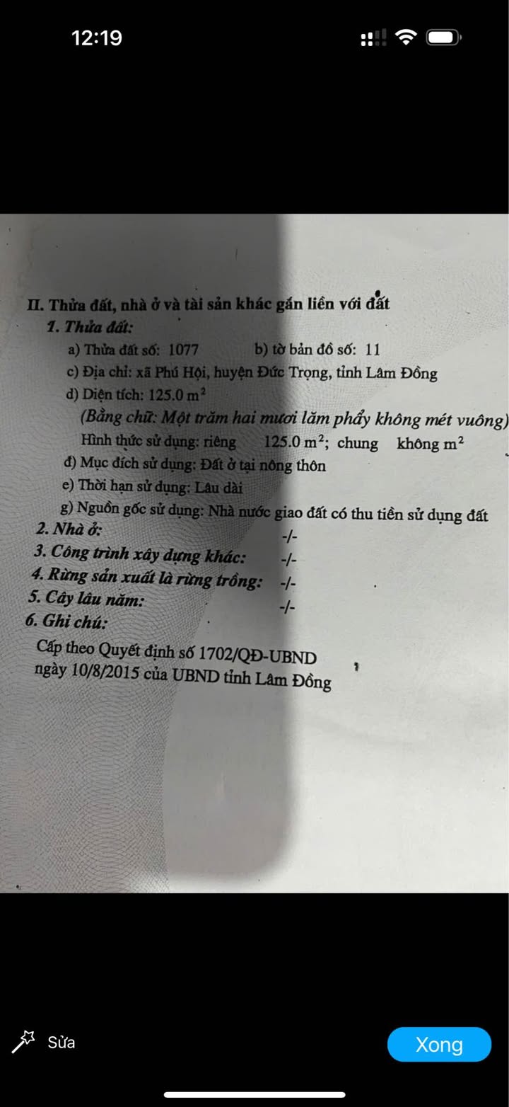 Đất nền khu tái định cư Phú Lộc, Đà Lạt 125m² giá 2.1 tỷ - Gần kem 9999!