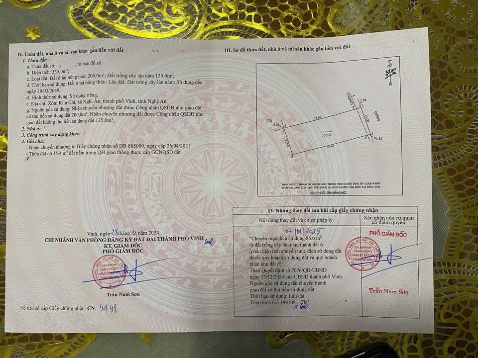 Đất nền Xóm Kim Chi, Nghi Ân, TP Vinh 335m² giá 8,35 tỷ - Tiềm năng tăng giá cao!