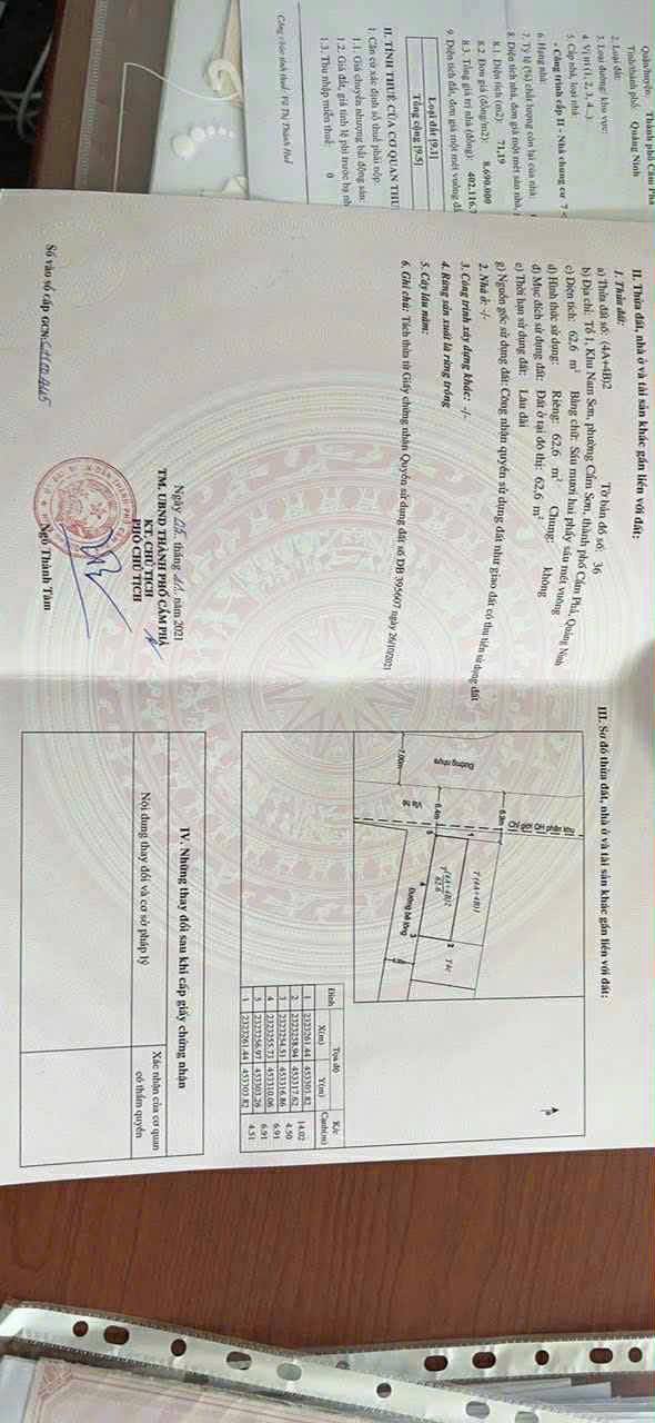 Đất mặt Hồ Quảng Hồng Cẩm Phả 62.6m² giá 1 tỷ - Cơ hội đầu tư sinh lời!