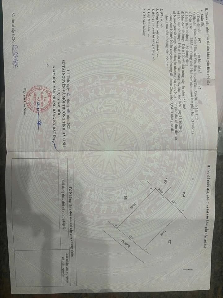 Đất nền Yên Hòa Cẩm Xuyên 240m² giá 600 triệu - Sổ đỏ chính chủ!