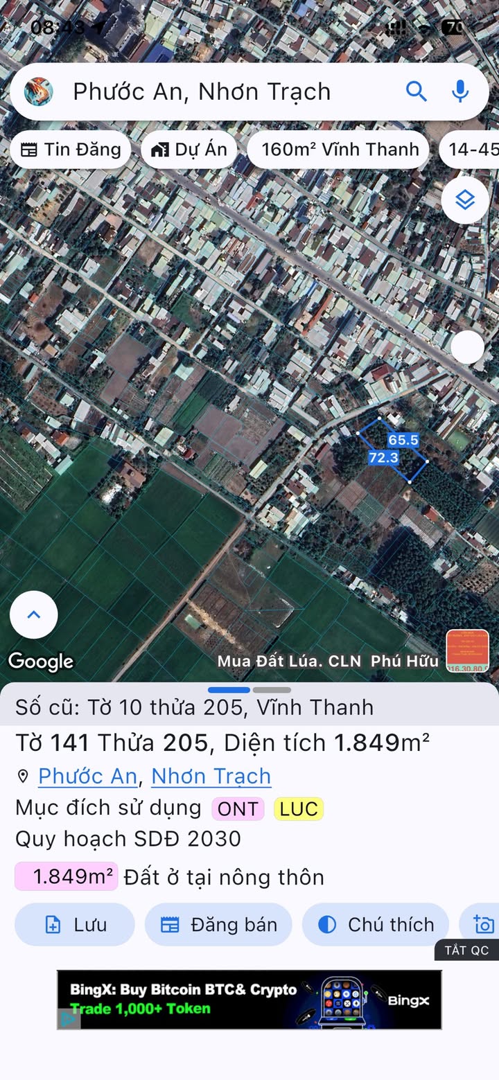 Đất nền Nhơn Trạch 800m² giá thỏa thuận - Vị trí đẹp, dân cư đông đúc!