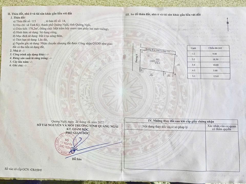 Đất nền góc đẹp Tịnh Khê 178m² giá 1.3 tỷ - Sổ hồng đầy đủ, tiện ích vượt trội!