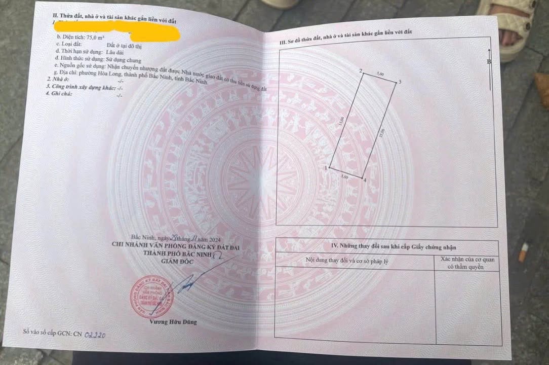 Đất nền Lô 75 Hữu Chấp - Hoà Long 75m² giá 5.5 tỷ - Cơ hội đầu tư tuyệt vời!