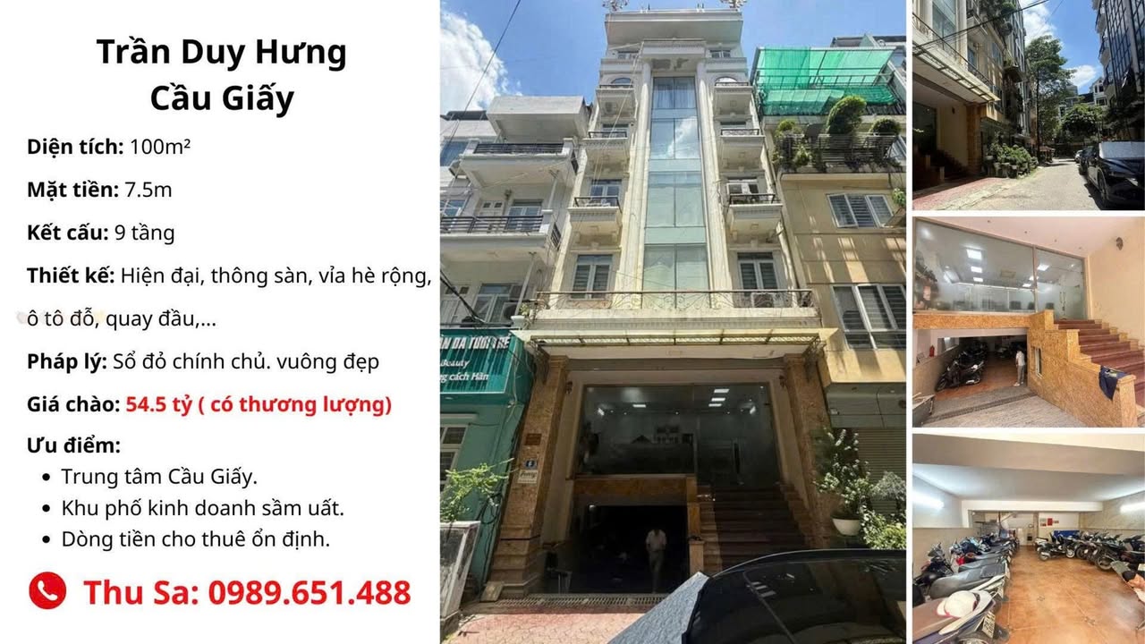 Tòa nhà FrontHouse Trần Duy Hưng Cầu Giấy 100m² giá thỏa thuận - Đầu tư sinh lợi cao!
