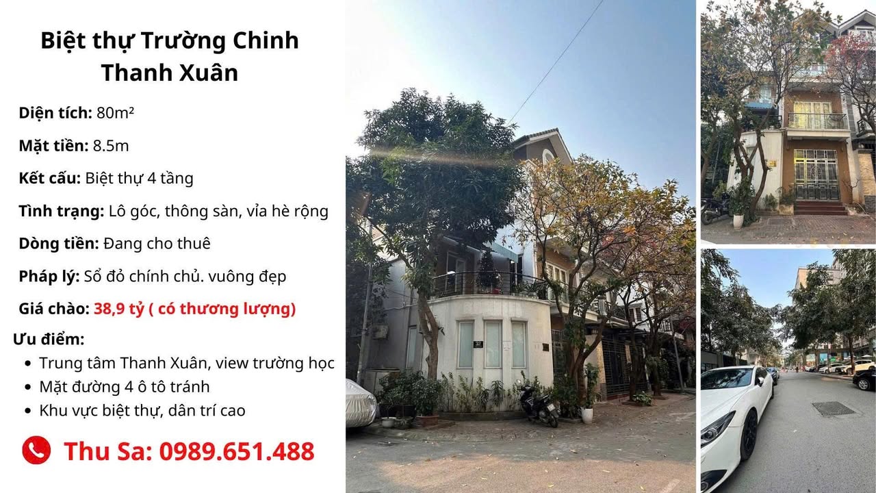 Biệt thự nhà vườn Trường Chinh Đống Đa 85m² giá thỏa thuận - Lô góc thông thoáng