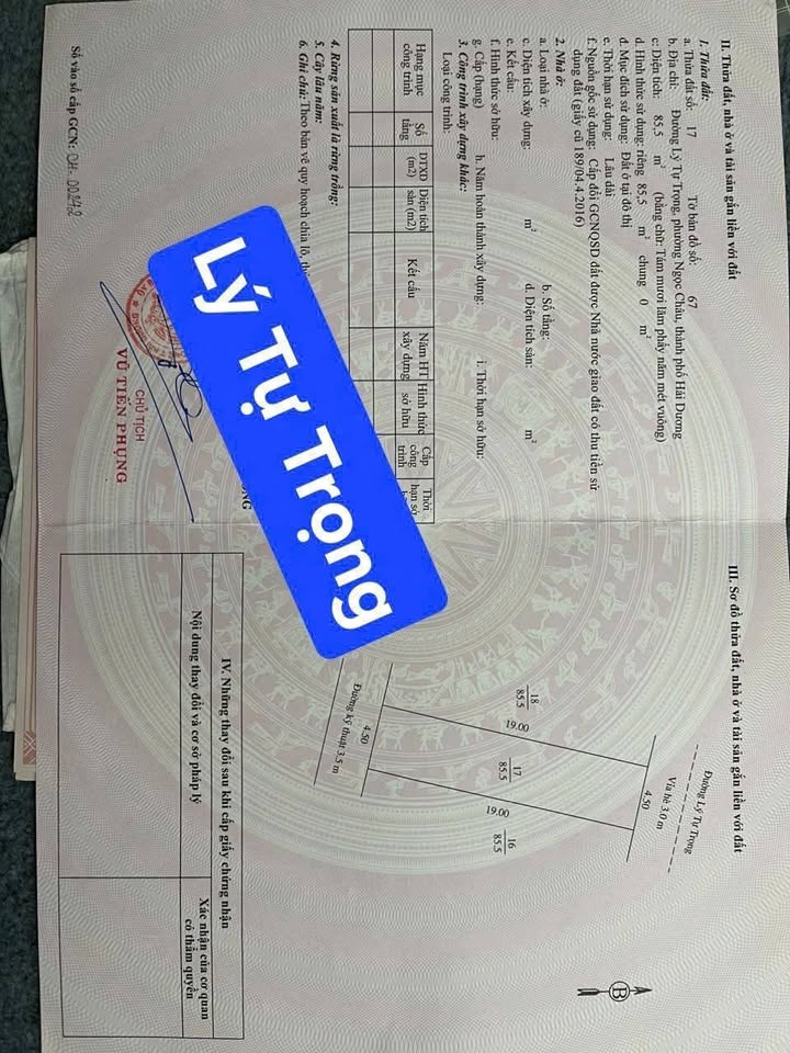 Đất nền Lý Tự Trọng, Hải Dương 85.5m² giá chỉ 5x triệu/m² - Cơ hội đầu tư tuyệt vời!