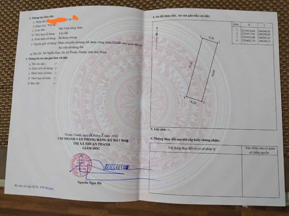 Đất thổ cư Nghĩa Đạo, Thuận Thành 70.6m² giá 2 tỷ - Khu vực giao thông thuận tiện!