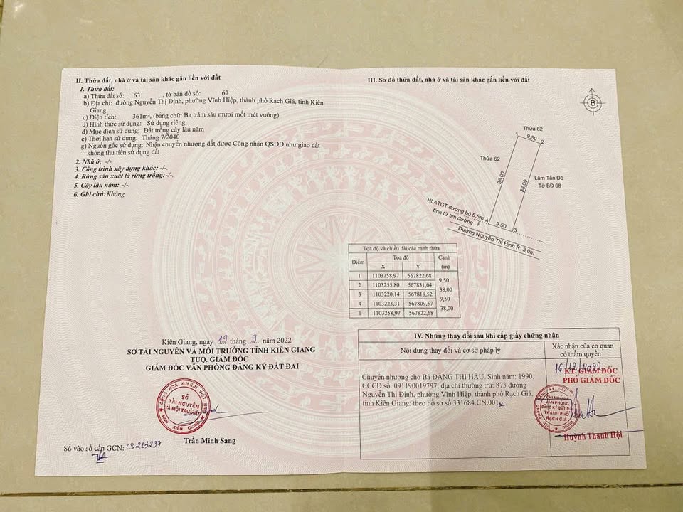 Đất nền chính chủ mặt tiền đường Nguyễn Thị Định, Rạch Giá 361m² - Đầu tư sinh lời ngay!