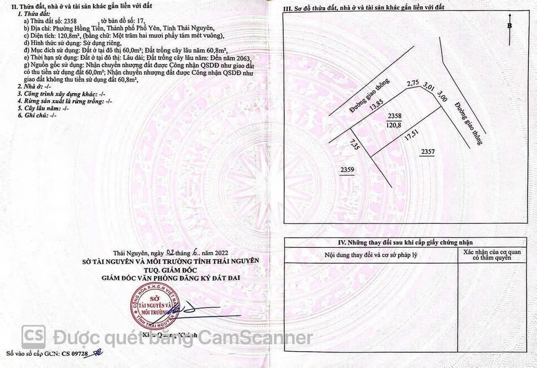 Đất nền Hồng Tiến, Phổ Yên 120m² giá 1 tỷ - Cơ hội đầu tư sinh lời!