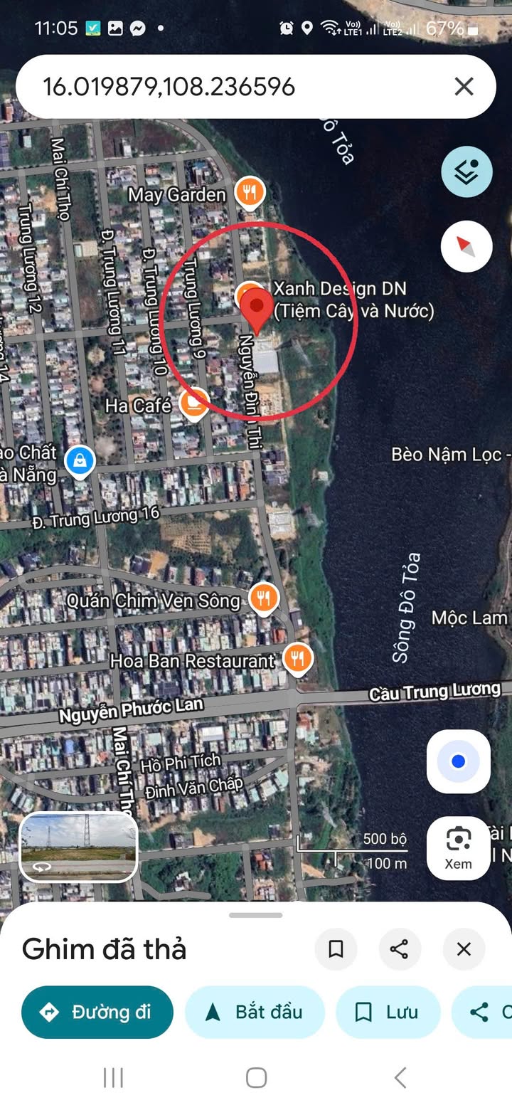 Lô đất biệt thự Hòa Xuân 525m² giá 26.8 tỷ - Đối lưng sông, không gian thoáng mát!