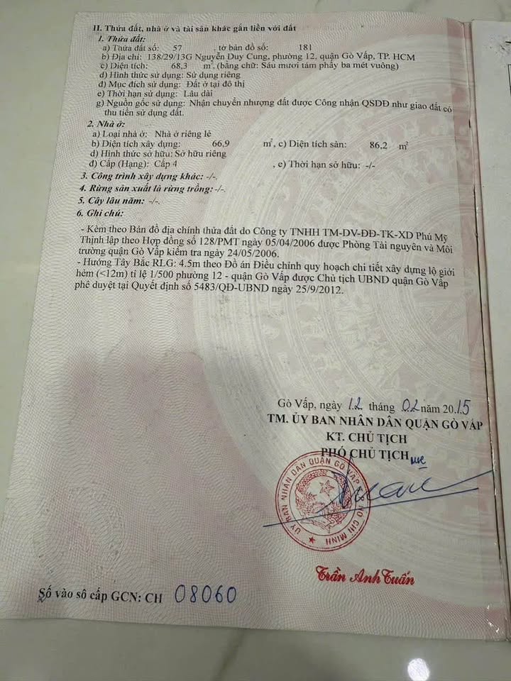 Nhà phố Gò Vấp 68m² giá 4.85 tỷ - Thiết kế tiện nghi, sẵn sàng ở ngay!