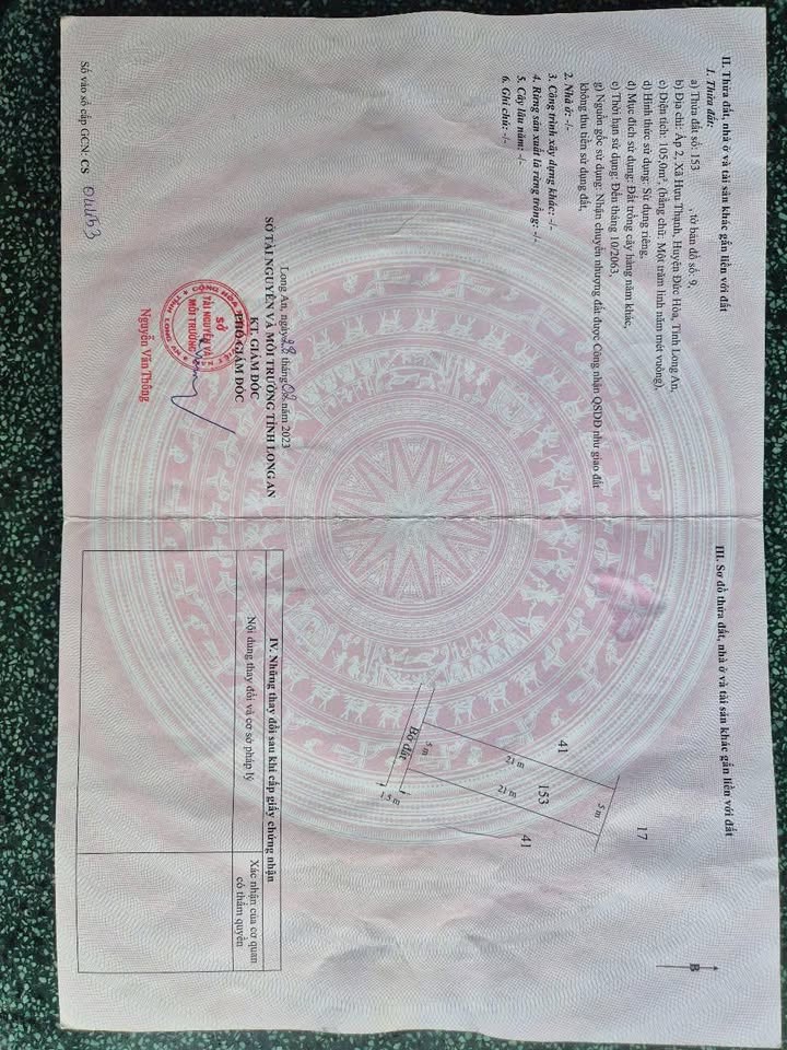 Đất vườn Hựu Thạnh, Đức Hòa, Long An 105m² giá 520 triệu - Cơ hội đầu tư tuyệt vời!