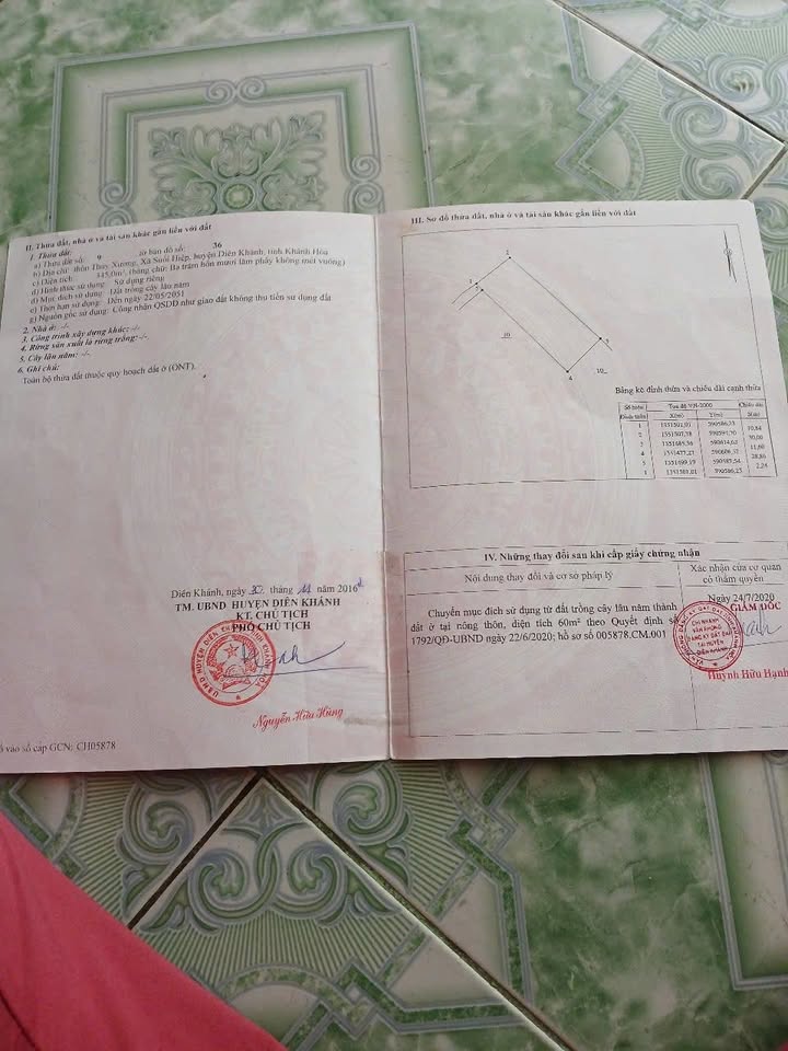 Đất nền Suối Hiệp Diên Khánh 345m² giá 800 triệu - Cơ hội đầu tư tuyệt vời!