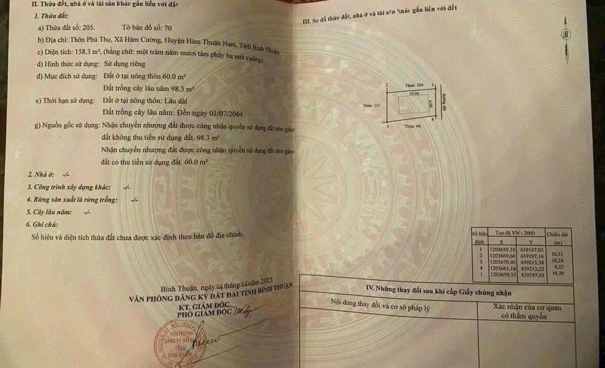 Đất nền Hàm Cường, Hàm Thuận Nam 158m² giá 350 triệu - Sổ hồng riêng, đầy đủ tiện ích!