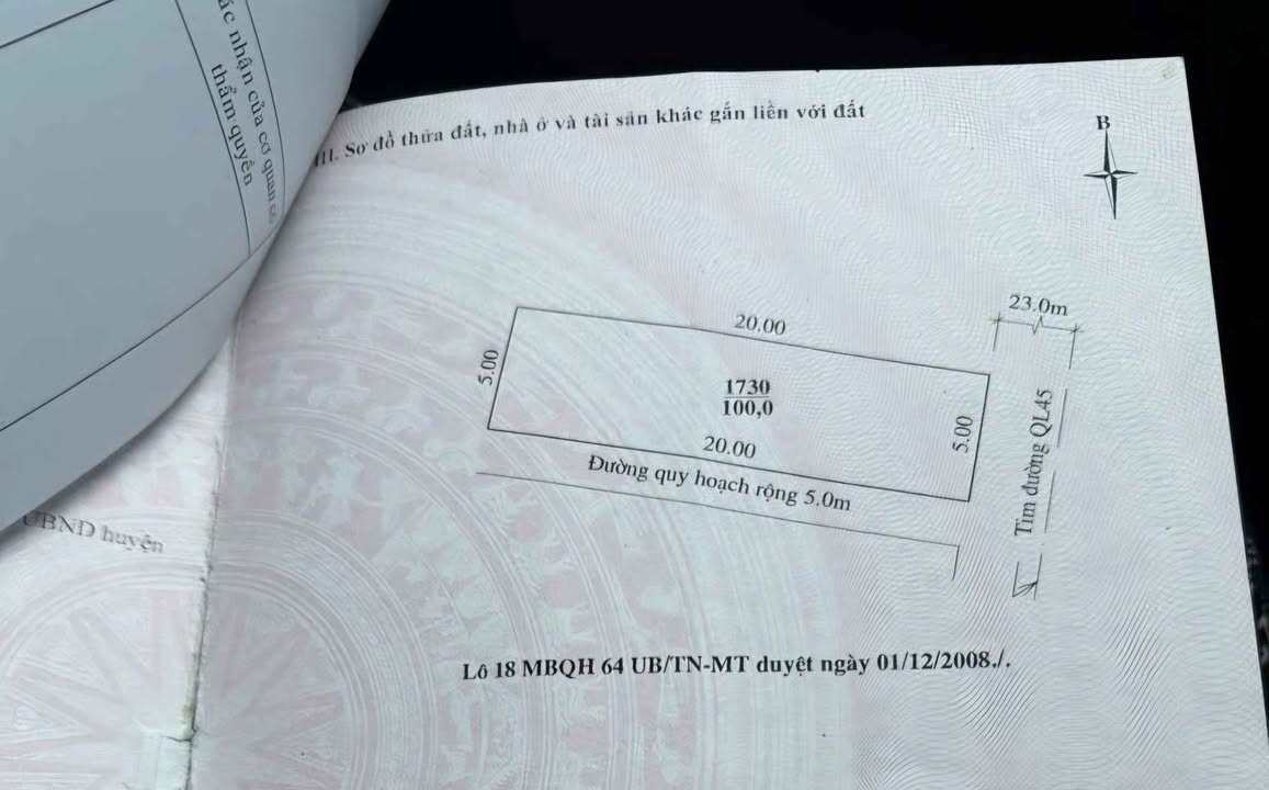 Đất nền mặt Quốc lộ 45, Quảng Thịnh, 100m² - Cơ hội đầu tư tuyệt vời!