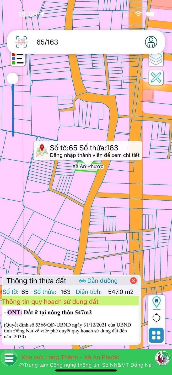 Đất nền 547m² xã An Phước giá 8 tỷ - Cơ hội đầu tư hấp dẫn!