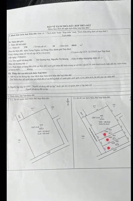 Đất nền Đông Hoà, Thái Bình 65m² giá 600 triệu - Đường ô tô thông thoáng!
