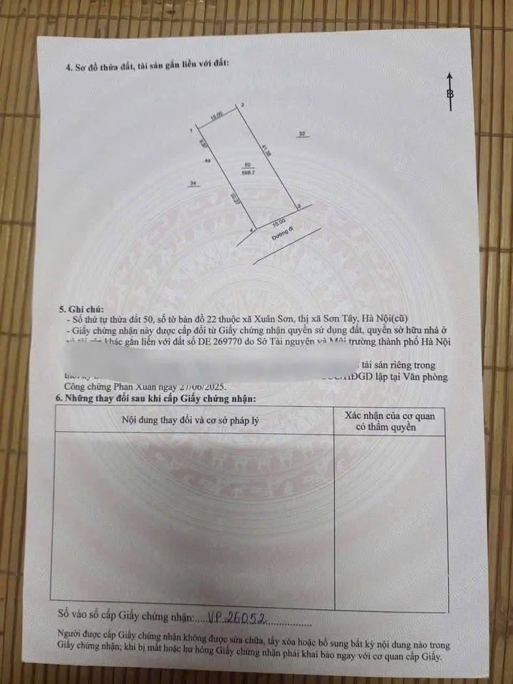 Đất thổ cư Tùng Thiện, Sơn Tây 598m² - Vị trí view hồ lý tưởng!