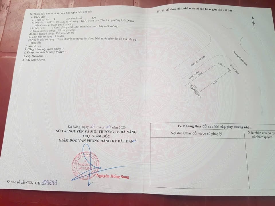 Đất nền lô góc Thanh Hoá, Cẩm Lệ, Đà Nẵng 147m² giá 10.5 tỷ - Đầu tư hấp dẫn!