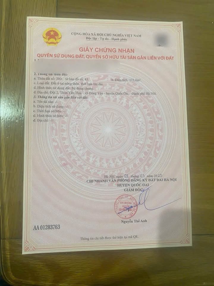 Đất nền Phú Cát Quốc Oai 173m² giá thỏa thuận - Đầu tư sinh lời ngay!