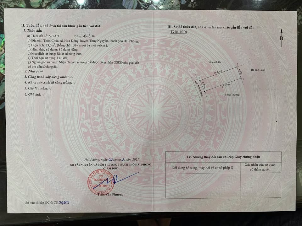 Đất nền tại Hoa Động, Thủy Nguyên 73m² giá 1.55 tỷ - Cơ hội đầu tư hấp dẫn!