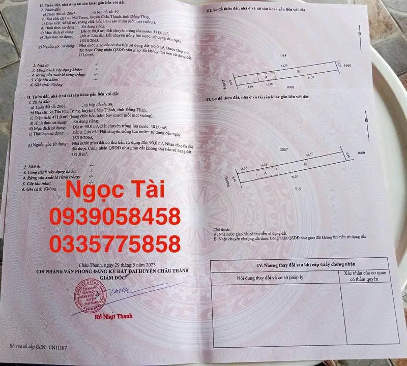 Đất nền Tân Phú Trung - Châu Thành 464m² giá 330 triệu - Đầu tư sinh lời ngay!