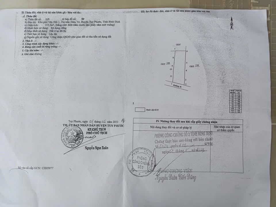 Đất nền Diêu Trì Tuy Phước 115,5m² giá 1,25 tỷ - Hướng Nam, đường xe tải vào tận nơi!