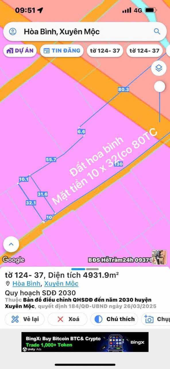 Đất nền Hòa Bình Xuyên Mộc 320m² giá 1.3 tỷ - Cơ hội đầu tư sinh lời!