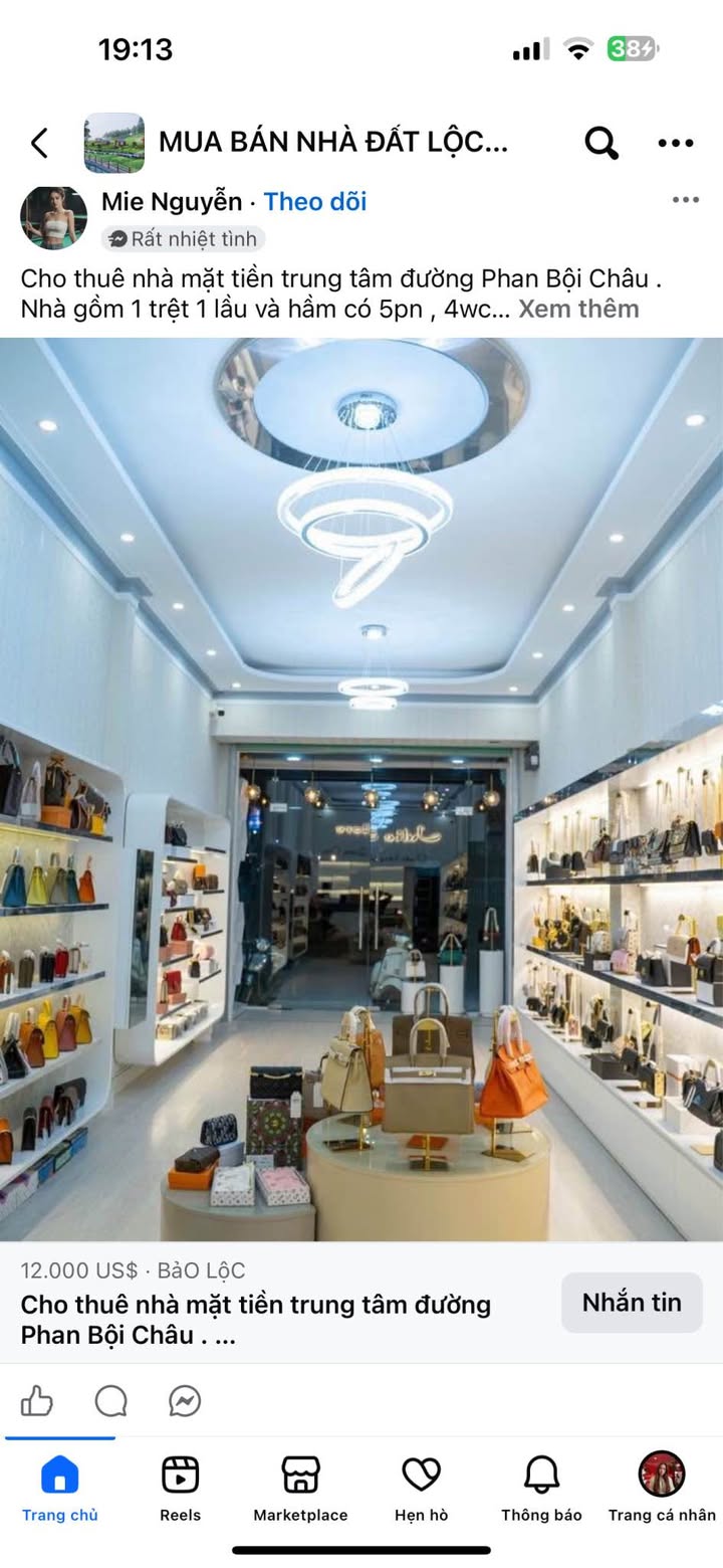 Mặt bằng kinh doanh đường Phan Bội Châu, Bảo Lộc 12 triệu - Kinh doanh ngay lập tức!