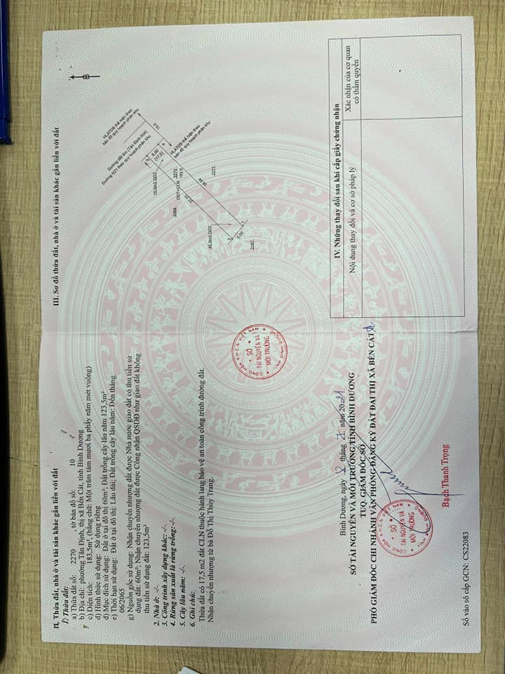 Đất nền phường Tân Định Bến Cát 185m² giá chỉ 1.57 tỷ - Đầu tư sinh lời ngay!