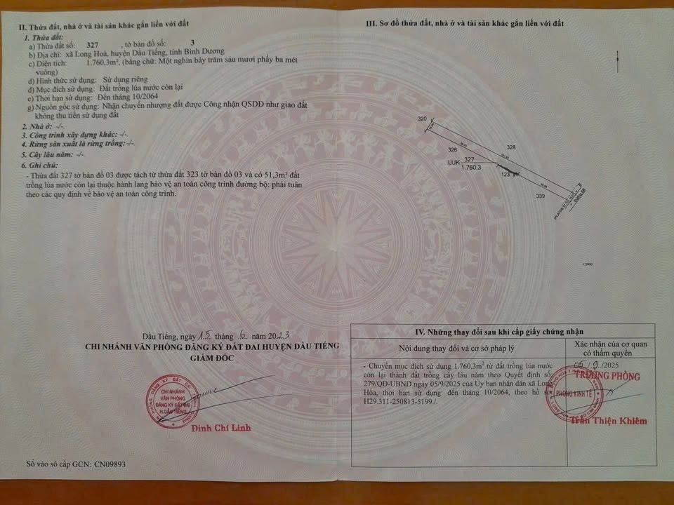 Đất nền Long Hòa, Dầu Tiếng 1800m² giá 2 tỷ - Tiềm năng sinh lời cao!