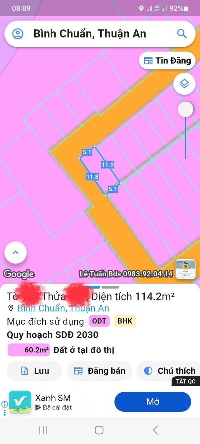 Đất nền An Phú, Thuận An 61.2m² giá 2.2 tỷ - Lô góc hiếm có, đầu tư sinh lời!