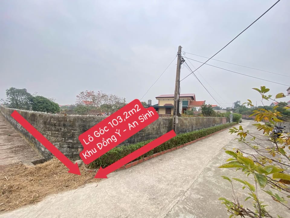 Đất nền An Sinh Đông Triều 103m² giá thỏa thuận - Lô góc 2 mặt tiền đẹp!